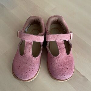 Stride Rite Nell toddler pink shimmer suede t-strap Maryjane shoes